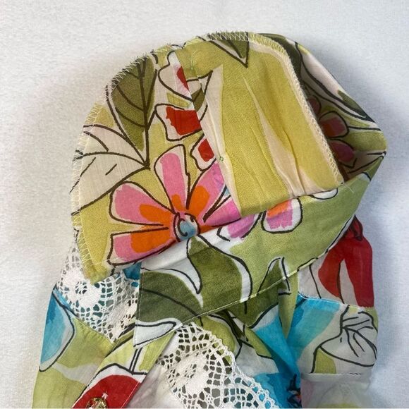 Sea Suns Vintage Semi-Sheer Floral Button Down Shirt Size Small - Picture 8 of 12